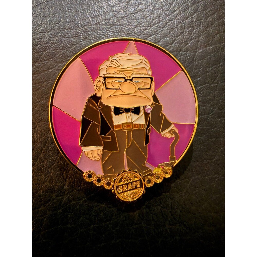 Disney Pixar Stained Glass Portraits blind box pin featuring Carl Fredricksen fr